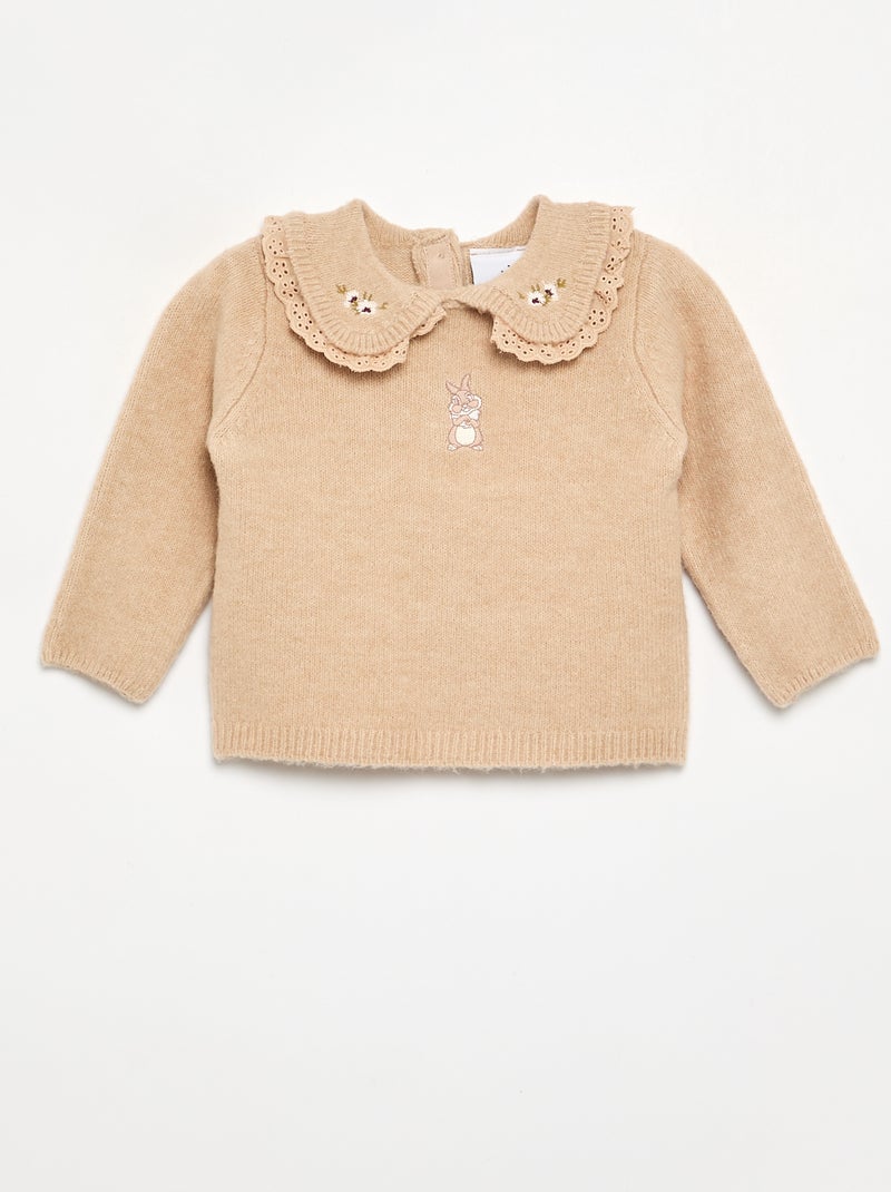 2-delige 'Disney' set van gebreide stof - Trui + legging Biege - Kiabi