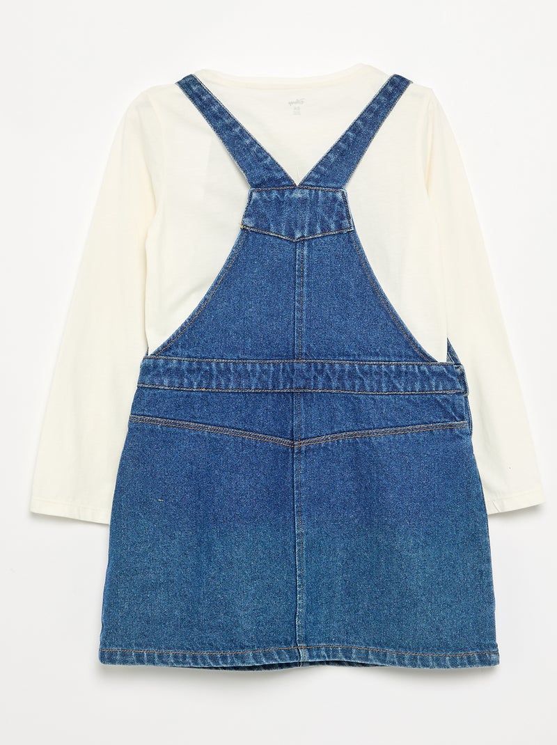 2-delige 'Disney' Stitch' set - tuinjurk + T-shirt met lange mouwen Blauw - Kiabi