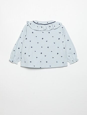 2-delige flanellen pyjama - Bovenstuk met knoopjes + broek