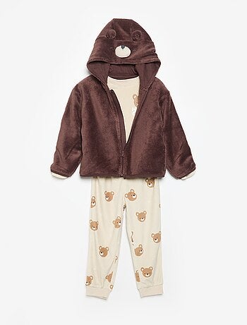 2-delige fleece pyjamaset met geanimeerde capuchon
