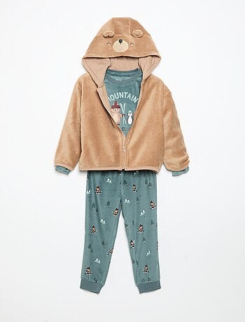2-delige fleece pyjamaset met geanimeerde capuchon