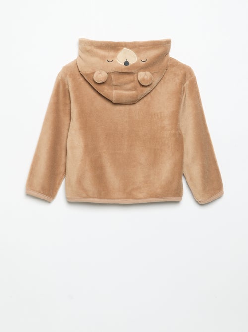 2-delige fleece pyjamaset met geanimeerde capuchon - Kiabi