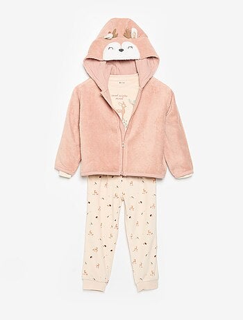 2-delige fleece pyjamaset met geanimeerde capuchon