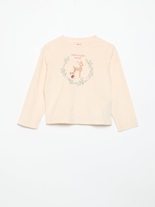 2-delige fleece pyjamaset met geanimeerde capuchon - Kiabi 2-delige fleece pyjamaset met geanimeerde capuchon - Kiabi