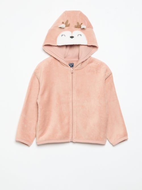 2-delige fleece pyjamaset met geanimeerde capuchon - Kiabi 2-delige fleece pyjamaset met geanimeerde capuchon - Kiabi