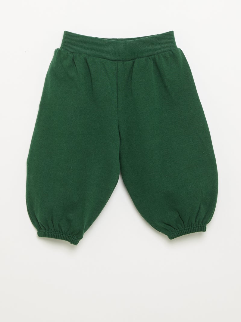 2-delige fleeceset - sweatshirt + sporttraining Donkergroen - Kiabi