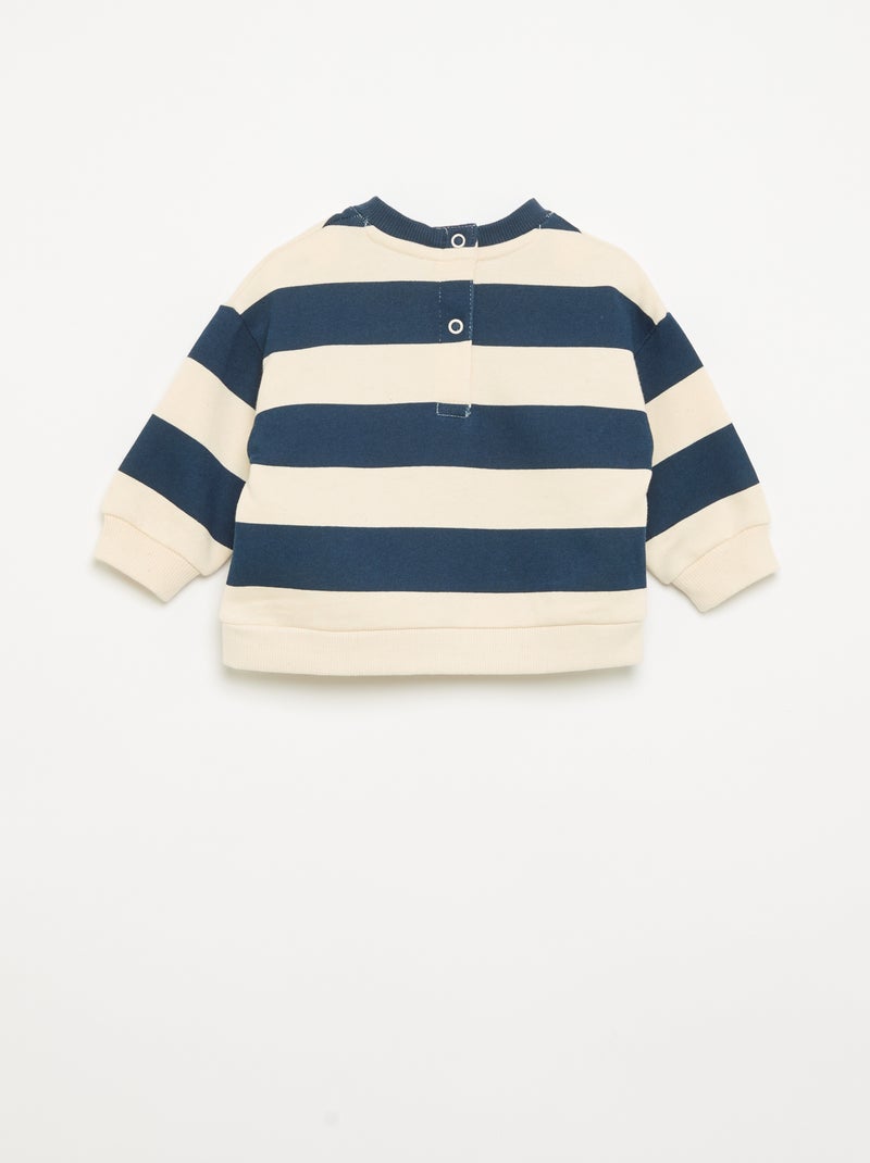 2-delige fleeceset - sweatshirt + sporttraining Marineblauw - Kiabi