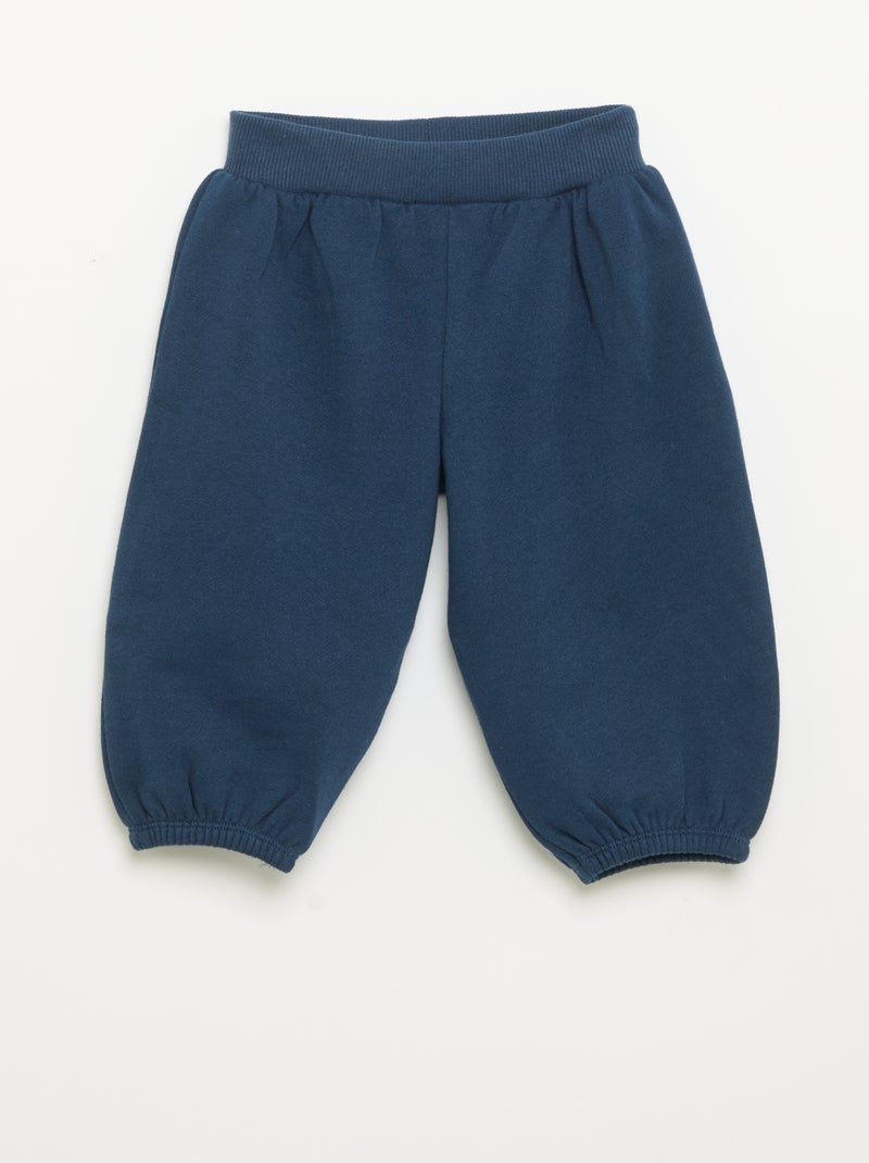 2-delige fleeceset - sweatshirt + sporttraining Marineblauw - Kiabi