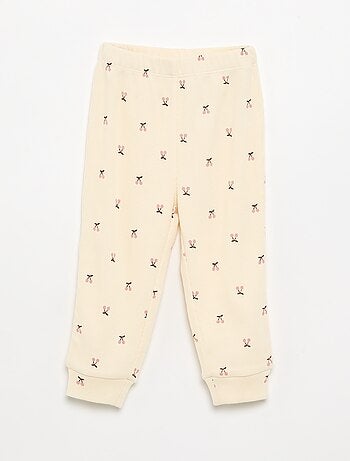 2-delige geprinte pyjama van ribstof
