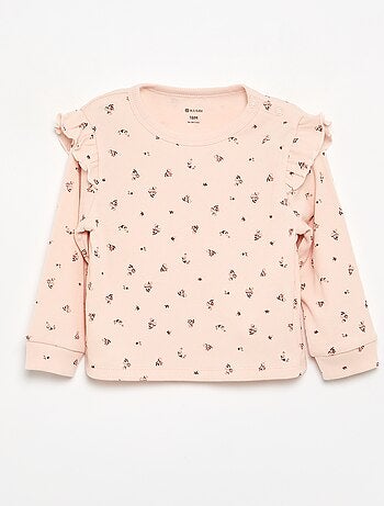 2-delige geprinte pyjama van ribstof