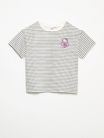 2-delige 'Hello Kitty' set: marinestreep shirt en legging