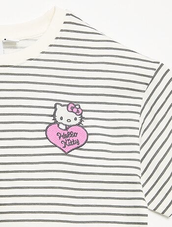 2-delige 'Hello Kitty' set: marinestreep shirt en legging