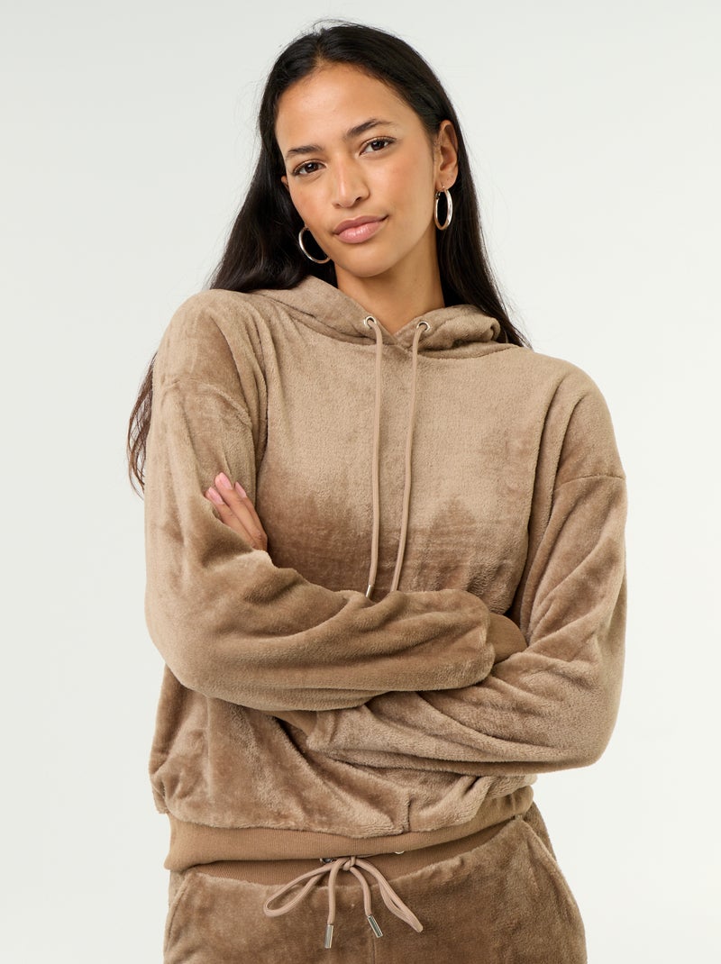 2-delige homewearset - Sweatshirt + broek Biege - Kiabi