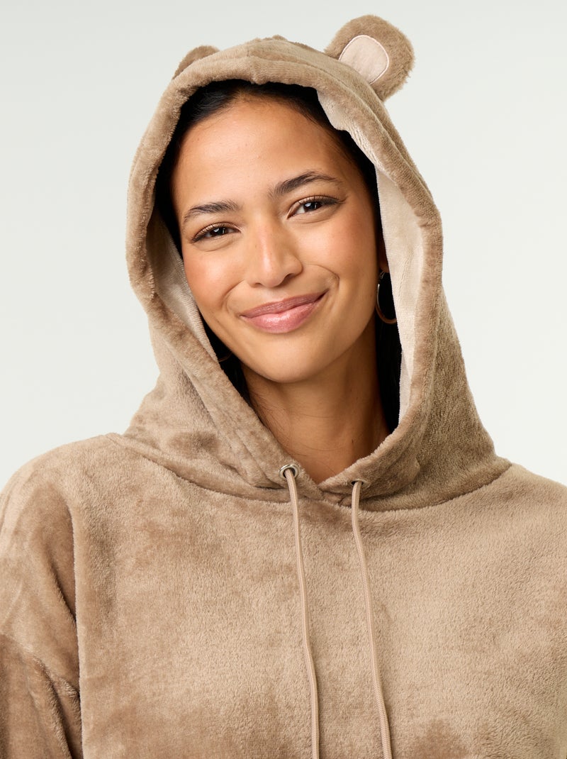 2-delige homewearset - Sweatshirt + broek Biege - Kiabi