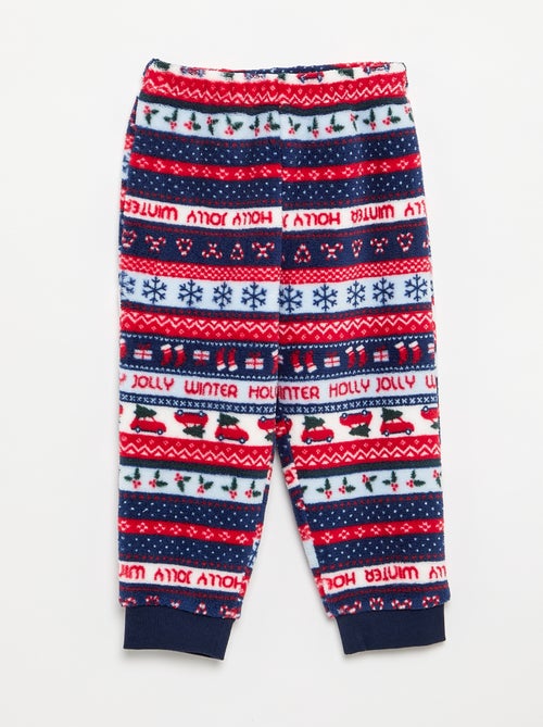 2-delige jacquard pyjama van fleece - sweater + broek - Kiabi 2-delige jacquard pyjama van fleece - sweater + broek - Kiabi