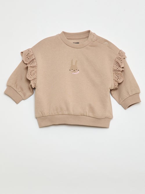 2-delige jogging set met sweat met volant + broek - Kiabi