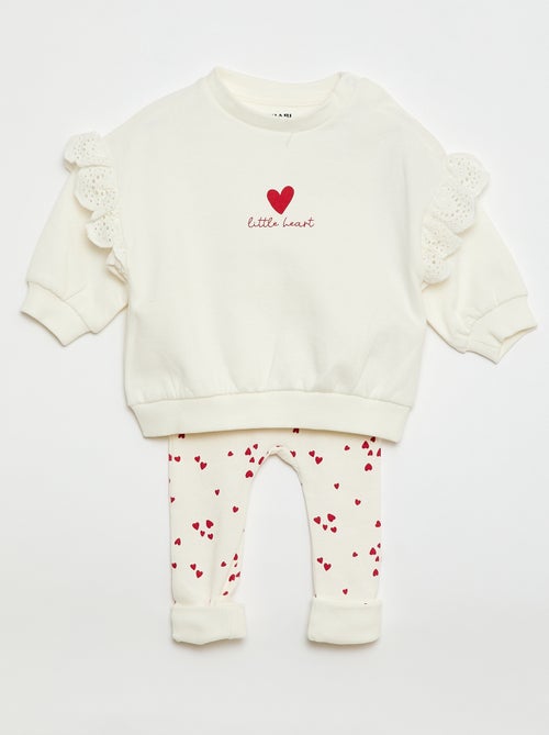 2-delige jogging set met sweater met volant + broek - Kiabi