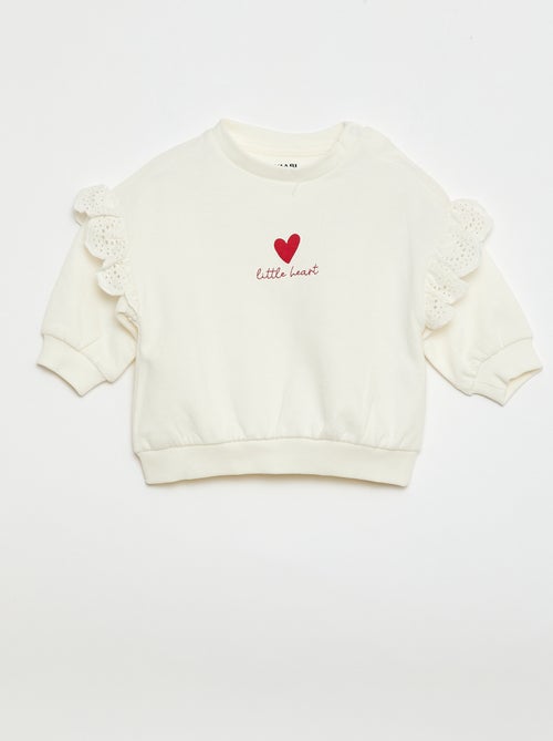 2-delige jogging set met sweater met volant + broek - Kiabi