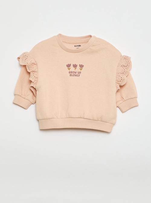 2-delige jogging set met sweater met volant + broek - Kiabi