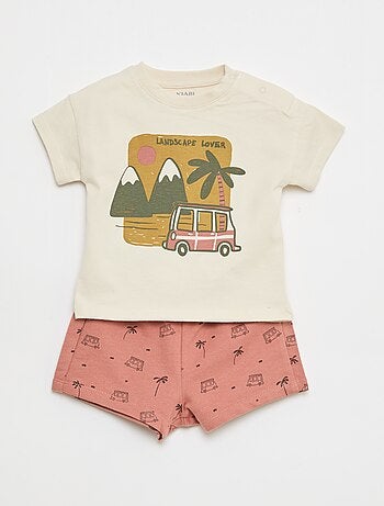 2-delige katoenen set: T-shirt + short