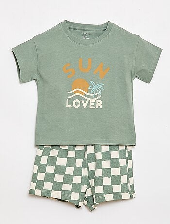 2-delige katoenen set: T-shirt + short