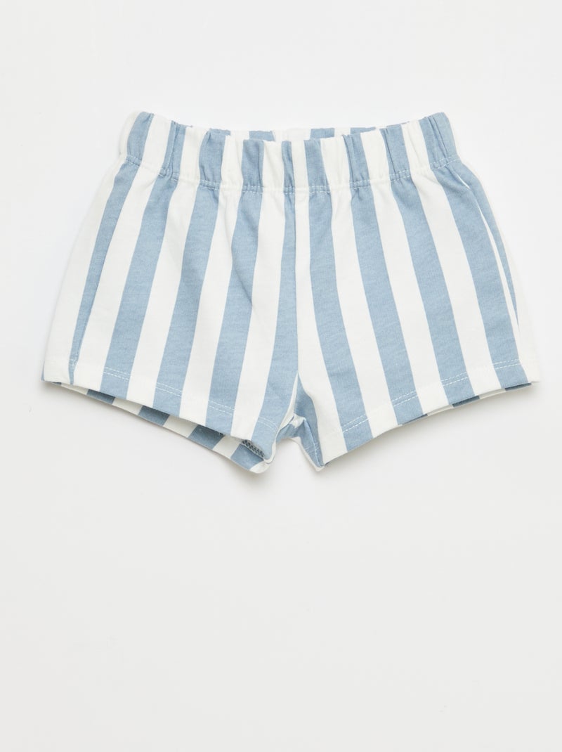 2-delige katoenen set: T-shirt + short Wit - Kiabi