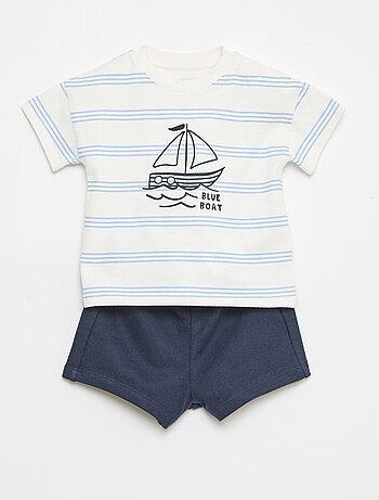 2-delige katoenen set: T-shirt + short