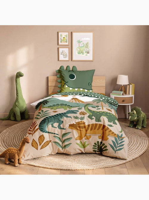 2-delige kinderbeddenset van 100 % katoen met dinosaurusprint: dekbedovertrek + kussensloop - Kiabi 2-delige kinderbeddenset van 100 % katoen met dinosaurusprint: dekbedovertrek + kussensloop - Kiabi