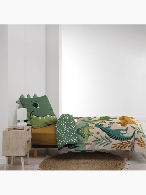 2-delige kinderbeddenset van 100 % katoen met dinosaurusprint: dekbedovertrek + kussensloop - Kiabi 2-delige kinderbeddenset van 100 % katoen met dinosaurusprint: dekbedovertrek + kussensloop - Kiabi