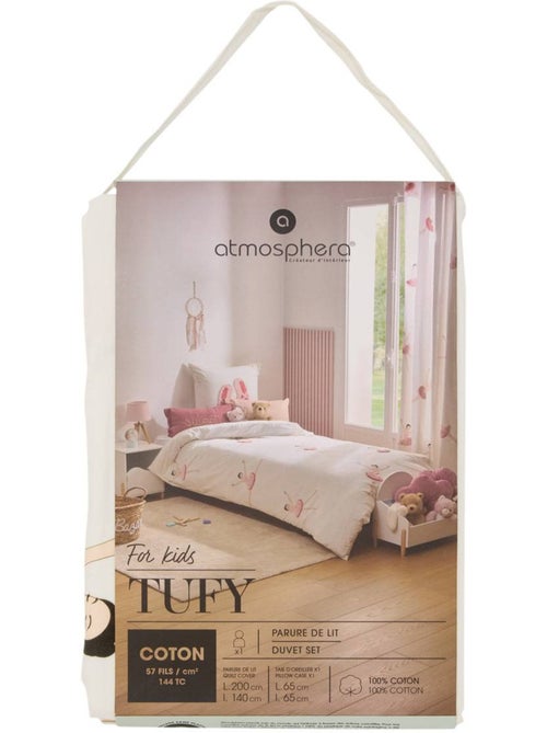 2-delige kinderbeddenset van getuft katoen met ballerina-motief: dekbedovertrek + kussensloop - Kiabi 2-delige kinderbeddenset van getuft katoen met ballerina-motief: dekbedovertrek + kussensloop - Kiabi