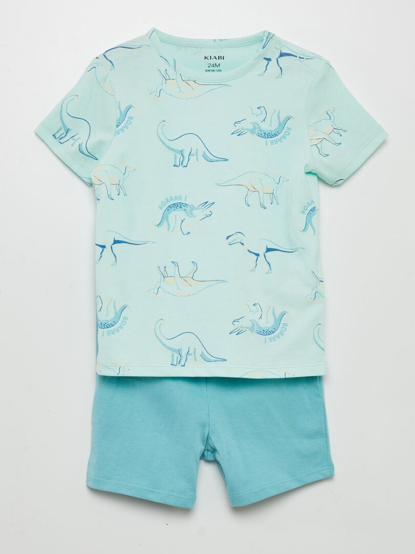 2-delige korte pyjama met print GROEN - Kiabi