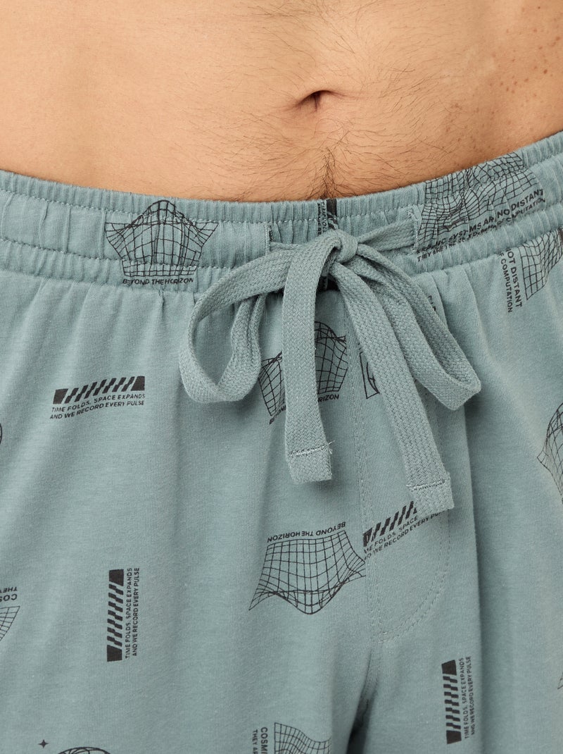 2-delige korte pyjamaset - T-shirt + short Blauw - Kiabi