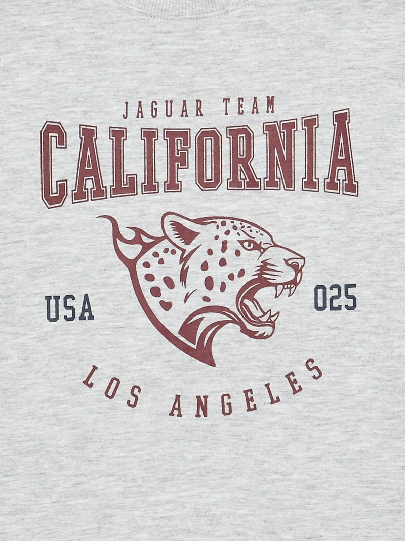 2-delige korte pyjamaset - T-shirt + short Grijs - Kiabi