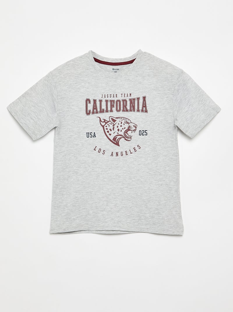 2-delige korte pyjamaset - T-shirt + short Grijs - Kiabi