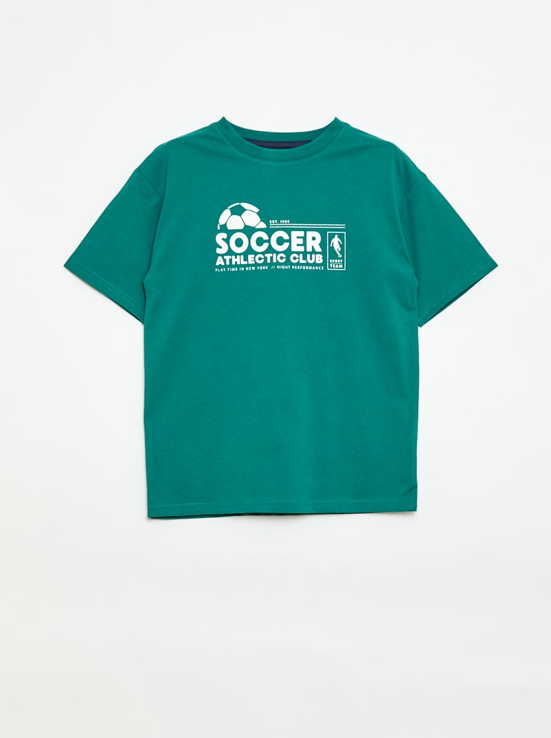 2-delige korte pyjamaset - T-shirt + short Groen - Kiabi