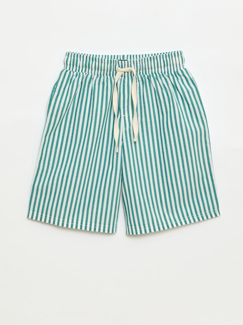 2-delige korte pyjamaset - T-shirt + short Groen - Kiabi