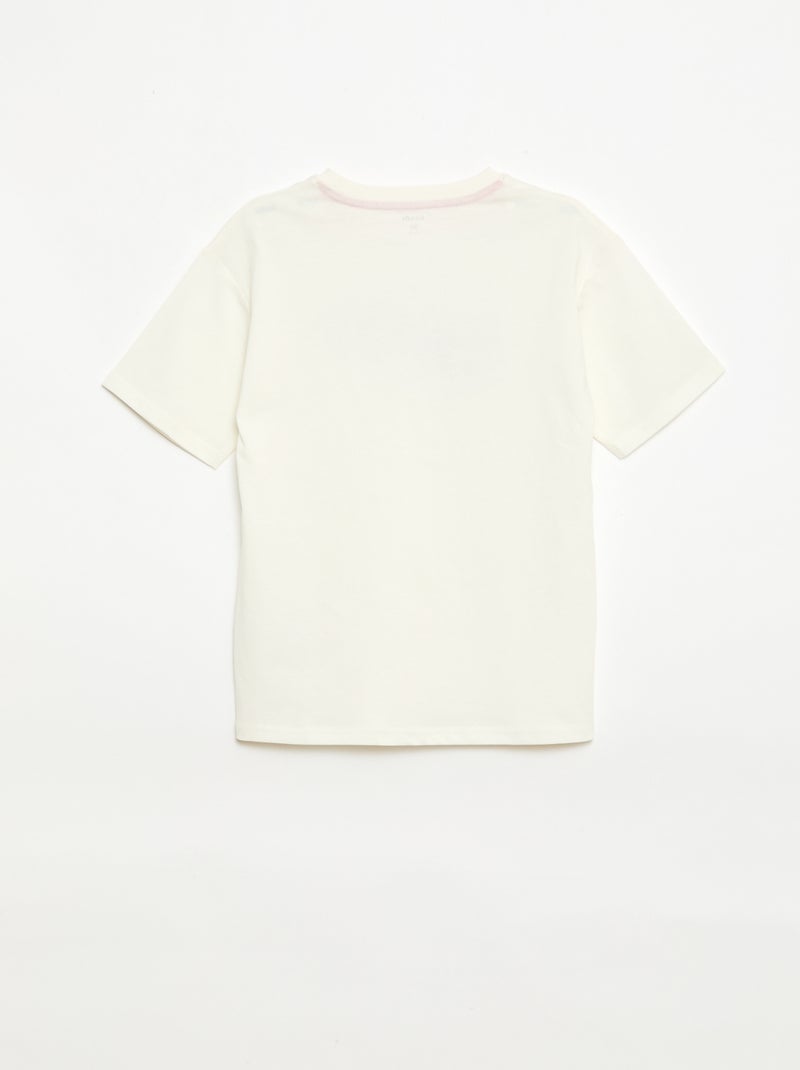 2-delige korte pyjamaset - T-shirt + short Wit - Kiabi