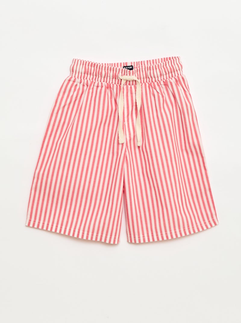 2-delige korte pyjamaset - T-shirt + short Wit - Kiabi