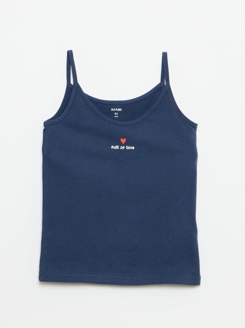 2-delige korte pyjamaset: débardeur en short Blauw - Kiabi
