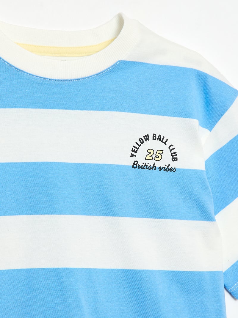 2-delige korte pyjamaset met T-shirt en short Blauw - Kiabi