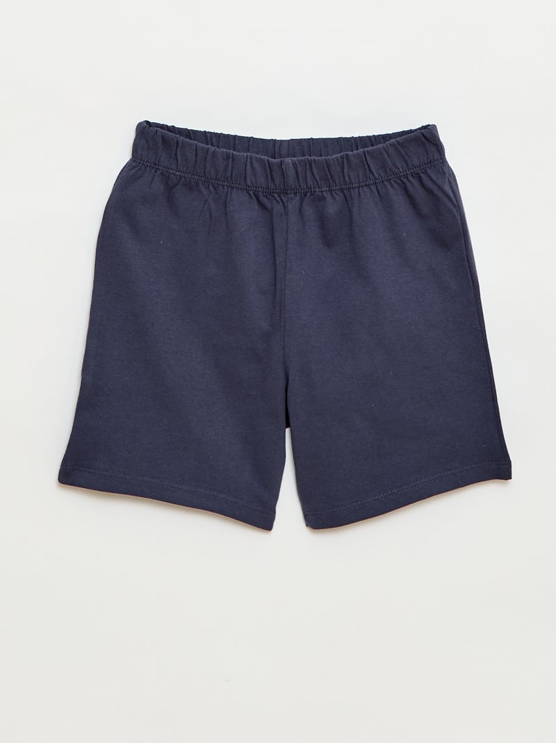 2-delige korte pyjamaset met T-shirt en short Blauw - Kiabi