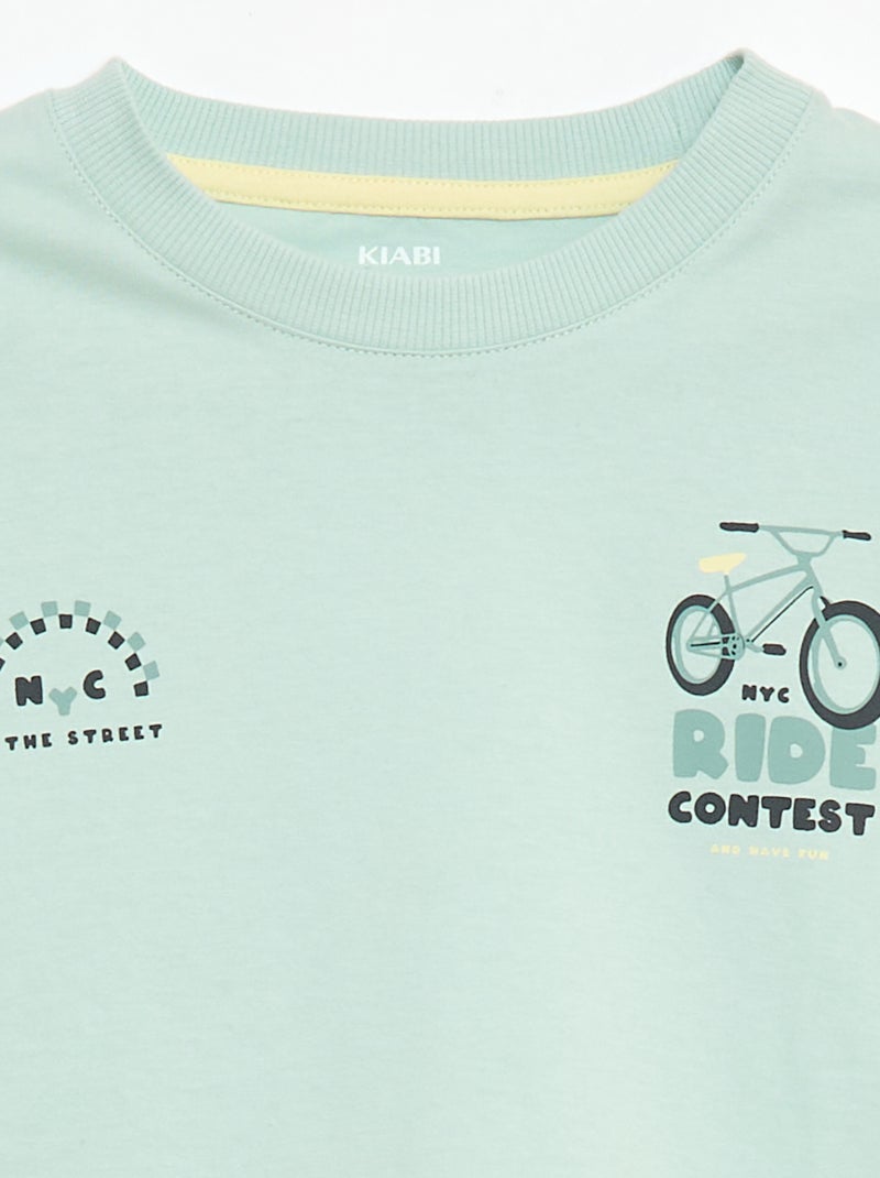 2-delige korte pyjamaset met T-shirt en short Groen - Kiabi