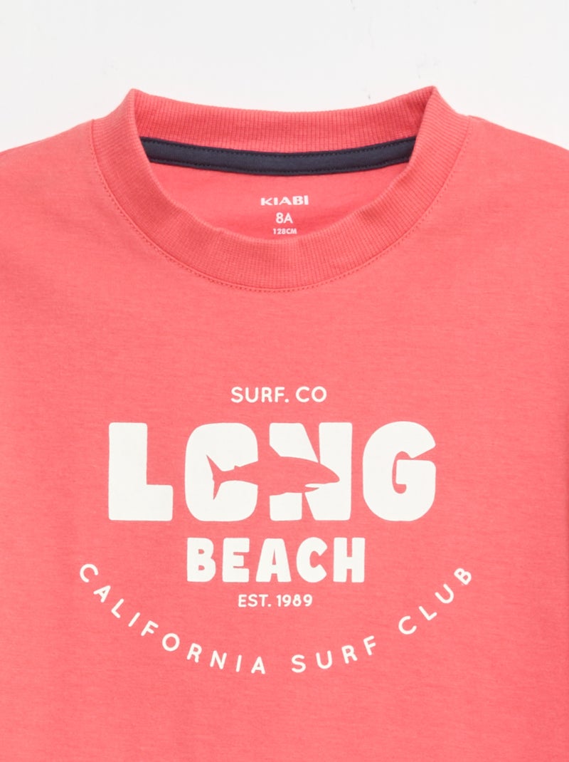 2-delige korte pyjamaset met T-shirt en short Rood - Kiabi