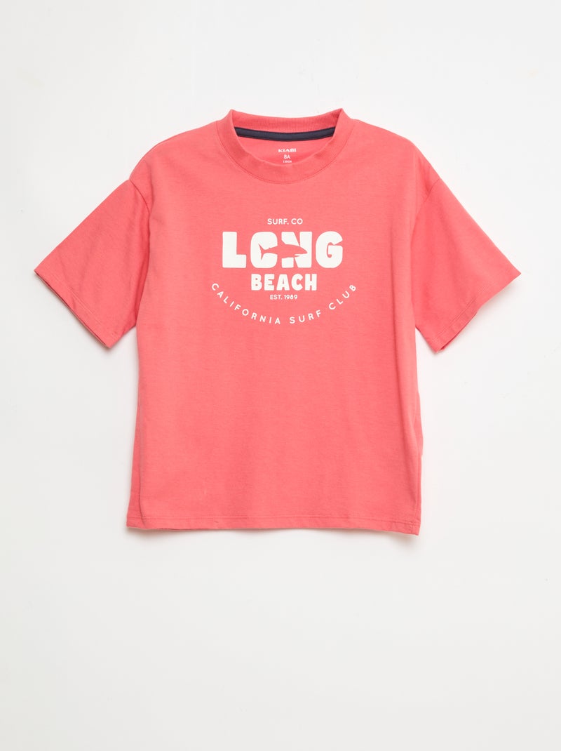 2-delige korte pyjamaset met T-shirt en short Rood - Kiabi