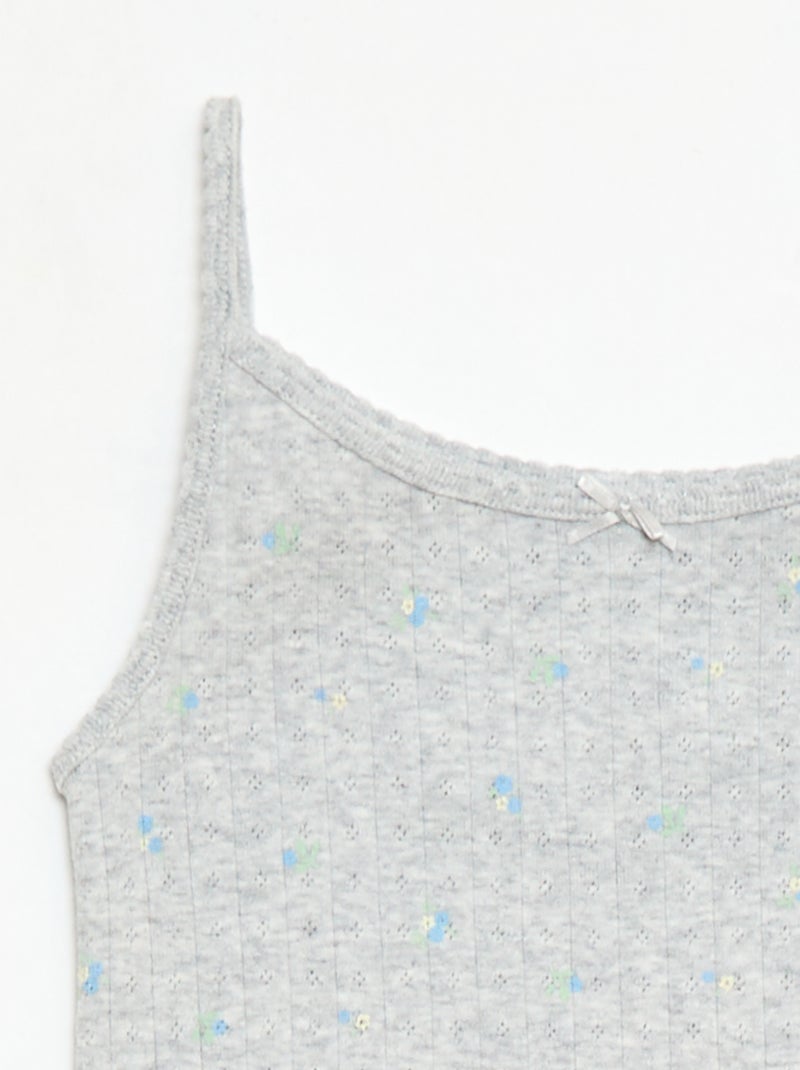 2-delige korte pyjamaset met topje en short met print Grijs - Kiabi