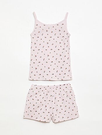 2-delige korte pyjamaset met topje en short met print