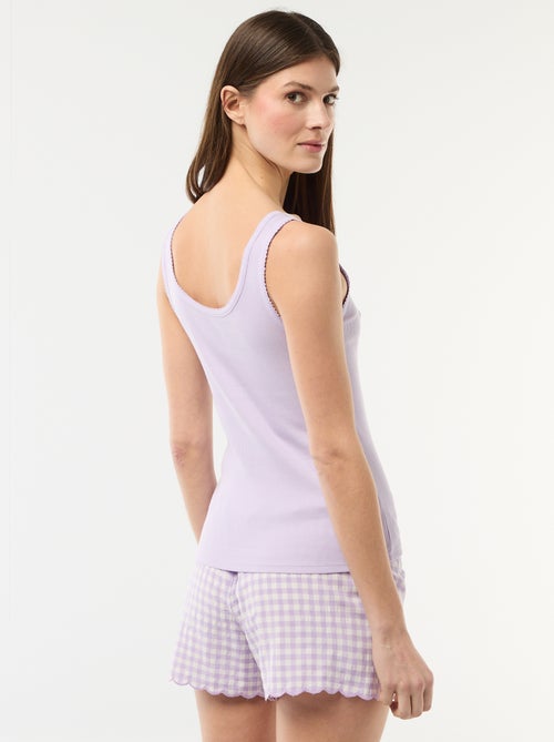 2-delige korte pyjamaset met vichyruit - Kiabi