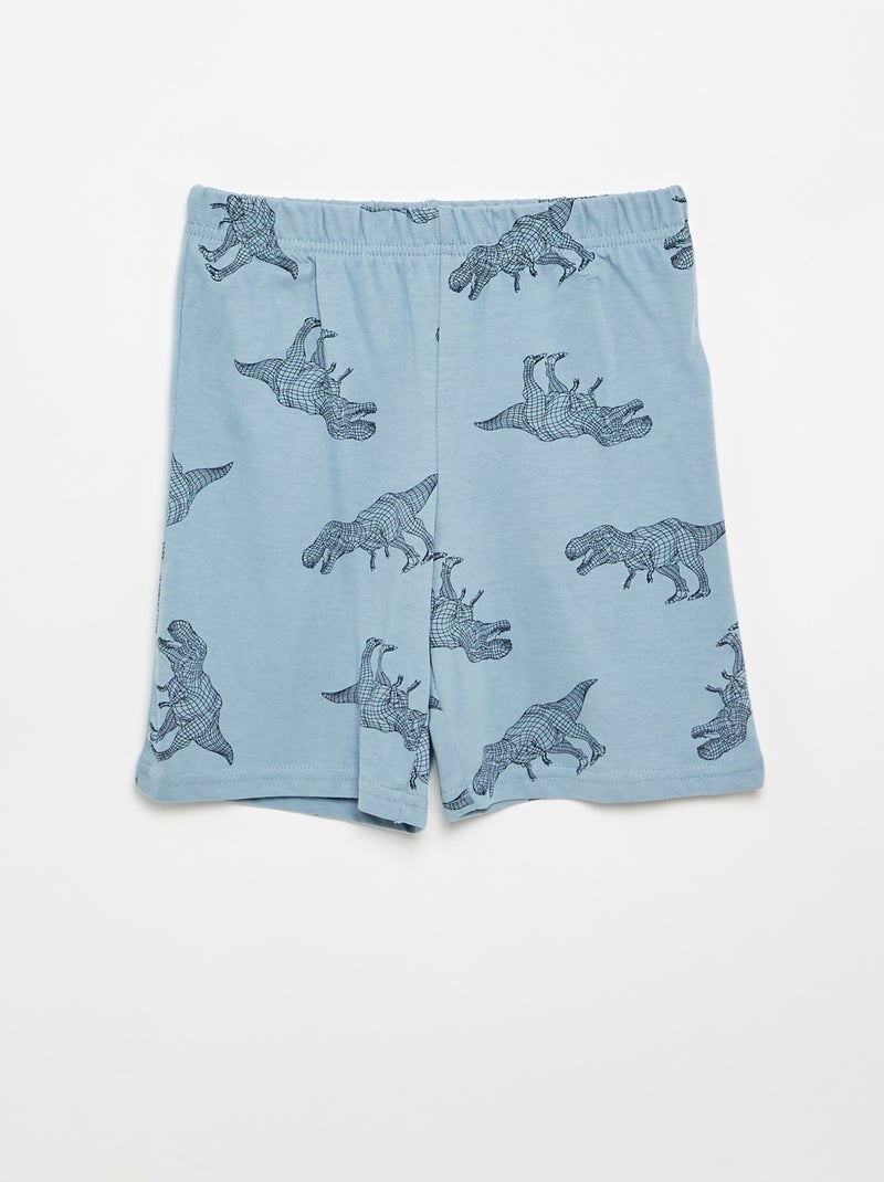 2-delige korte pyjamaset short + T-shirt Blauw - Kiabi