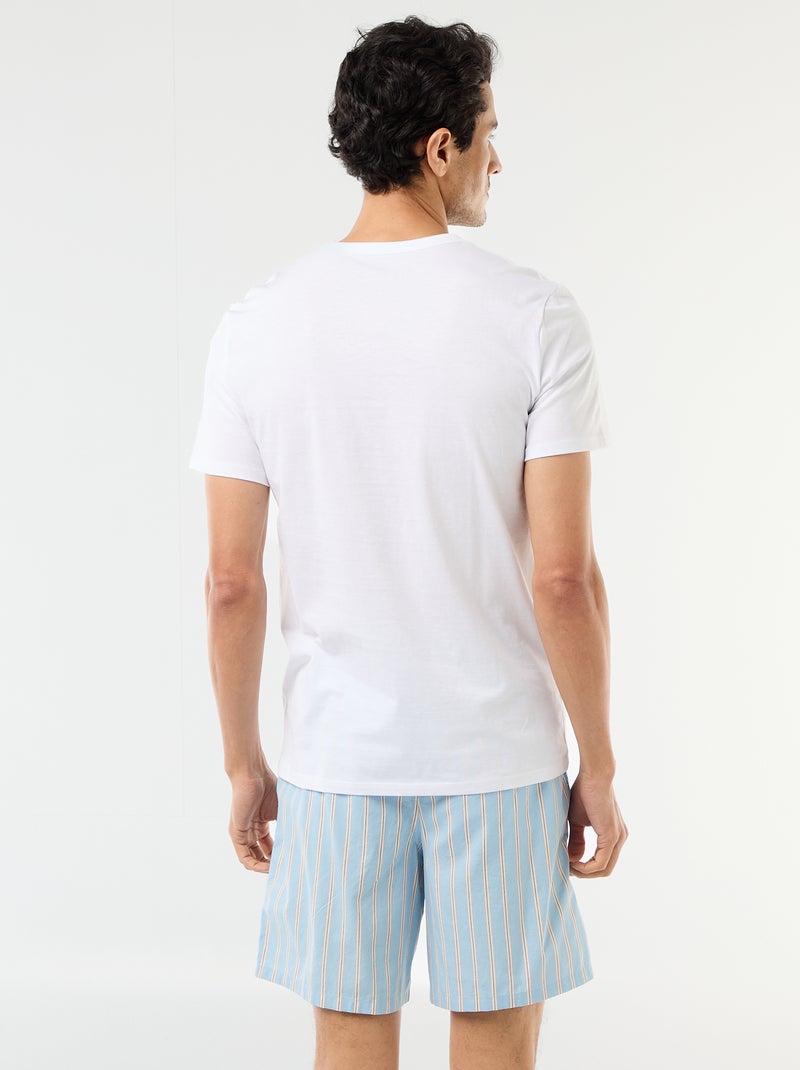 2-delige korte pyjamaset T-shirt + short Blauw - Kiabi