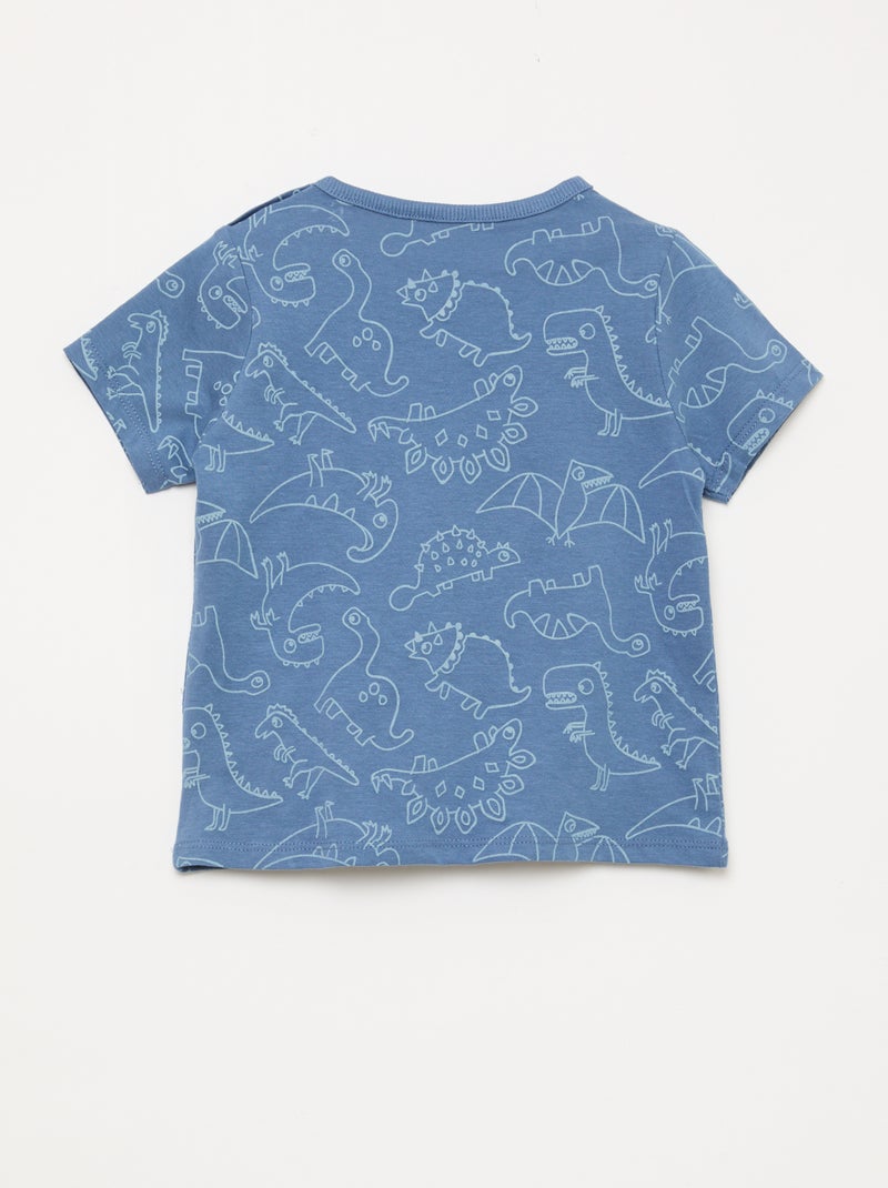 2-delige korte pyjamaset T-shirt + short Blauw - Kiabi